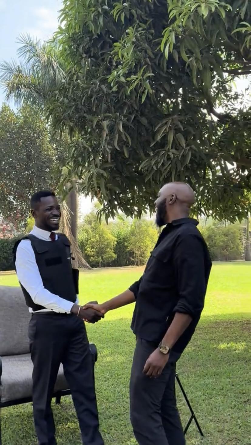 Larry Madowo With HE. Bobi Wine At Magere