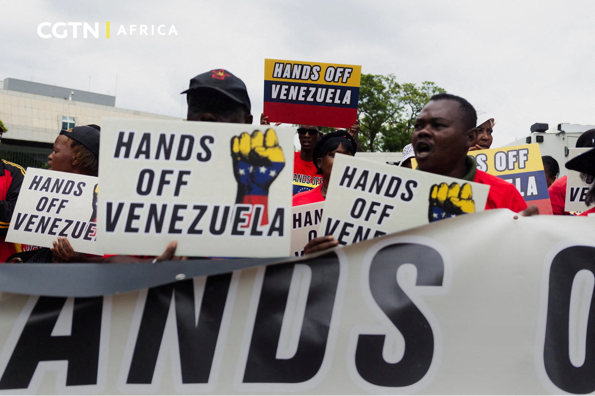 Protest at US Embassy in Pretoria South Africa